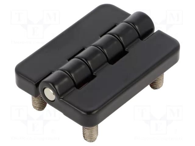 Hinge; Width: 40mm; zinc and aluminium alloy; black; H: 54mm RST ROZTOCZE 3.ZN68.001BK