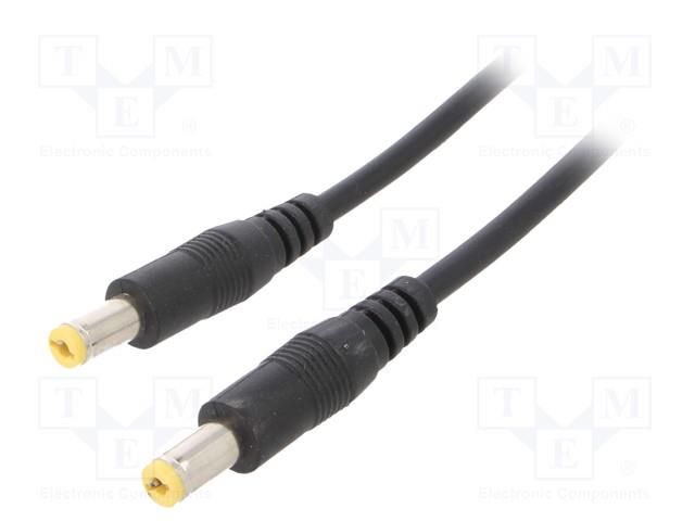 Cable; 2x0.5mm2; both sides,DC 5,5/2,1 plug; straight; black SUNNY ECP05R2155STP2155S