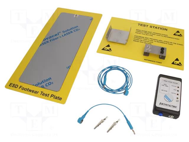 ESD wristband and shoe tester; ESD; Work table area: 400x200mm STATICTEC PRT-ST250050