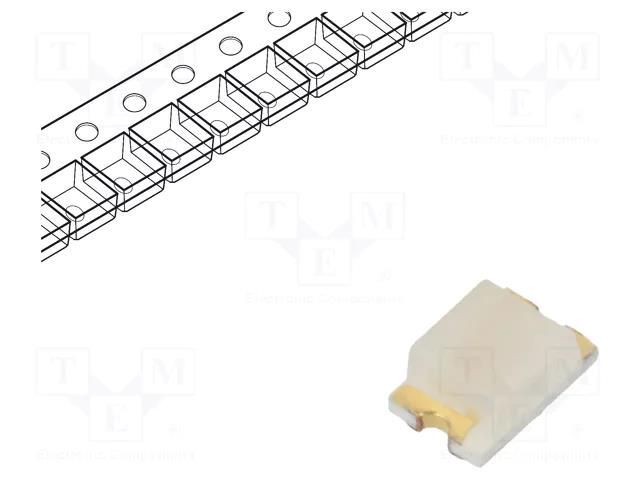 LED; SMD; 0805; yellow; 2.1x1.35x0.9mm; 150°; 20mA; Front: flat ams OSRAM LY-R976