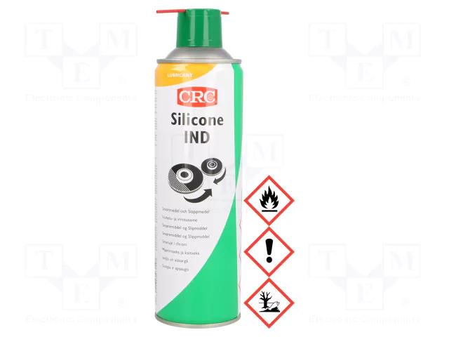 Grease; white; spray; can; Silicone; 500ml; -40÷200°C CRC CRC-SI/500