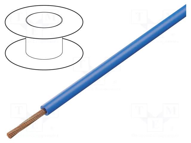 Wire; FLRY-A; 1x0.75mm2; stranded; Cu; PVC; blue; 60V; 100m; Class: 5 BQ CABLE FLRY-A0.75-BL