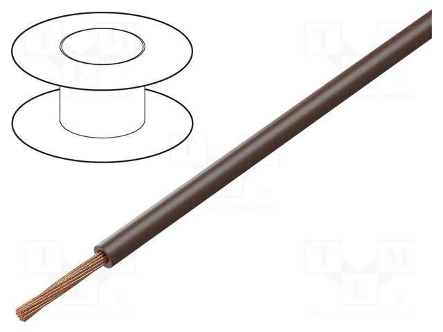 Wire; FLRY-A; 1x0.5mm2; stranded; Cu; PVC; brown; 60V; Class: 5 BQ CABLE FLRY-A0.50-BR/1