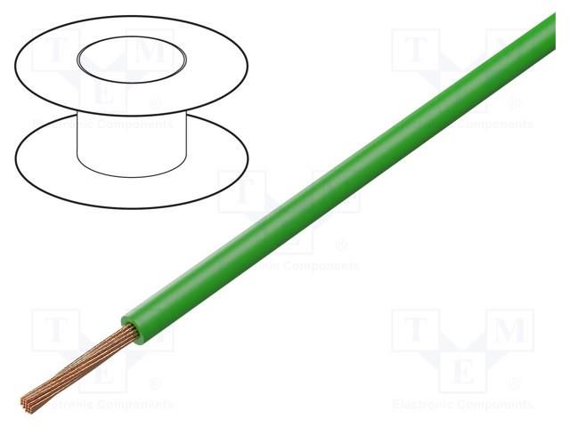 Wire; FLY; 1x1.5mm2; stranded; Cu; PVC; green; 60V; 100m BQ CABLE FLY1.50-GR