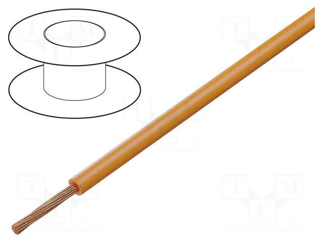 Wire; FLRY-A; 1x0.22mm2; stranded; Cu; PVC; orange; 60V; 100m BQ CABLE FLRY-A0.22-OR