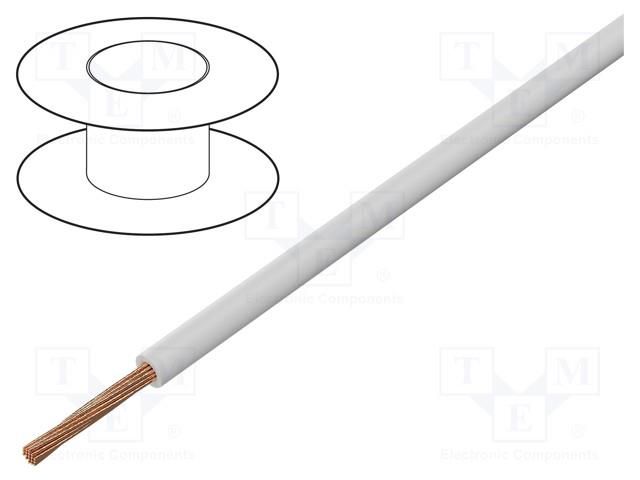 Wire; FLY; 1x1.5mm2; stranded; Cu; PVC; white; 60V; 100m BQ CABLE FLY1.50-WH