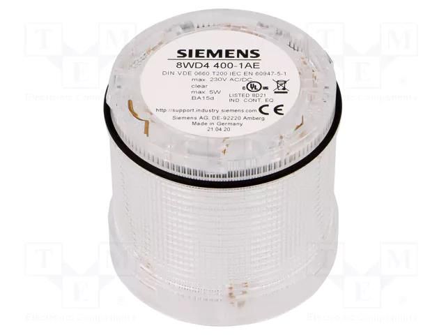 Module: light signaller; transparent; bulb BA15D; 12÷240VDC; IP65 SIEMENS 8WD4400-1AE