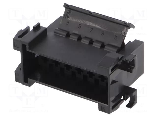 Connector: wire-wire; plug; male; JPT; for cable; PIN: 14; black; 2x7 TE Connectivity 929505-5