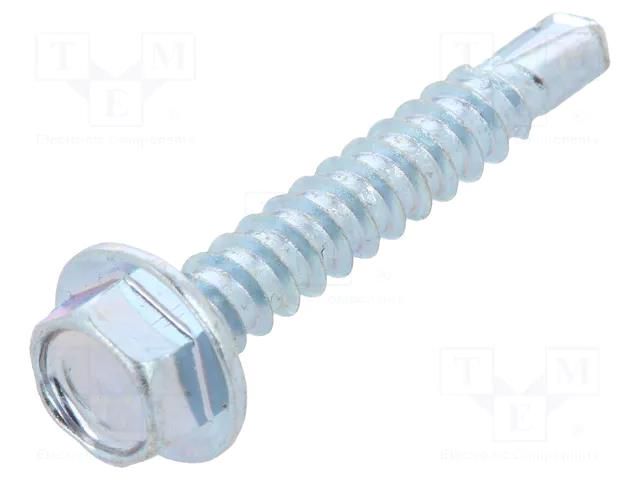 Screw; for metal; with flange; 3.5x22; Head: hexagonal; 5.5mm; zinc BOSSARD B3.5X22/BN1880