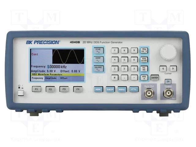 Generator: function; 20MHz; LCD; Ch: 1; Interface: USB; 0÷50°C; 0.01% B&K PRECISION BK4040B