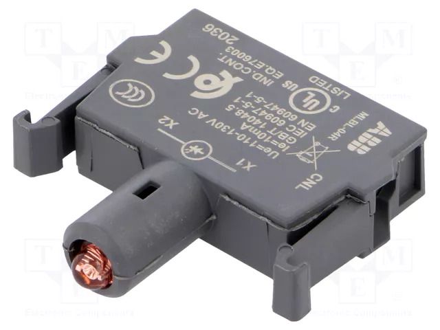 Illuminating unit; 22mm; Illumin: LED; front; 110÷130VAC; red ABB MLBL-04R
