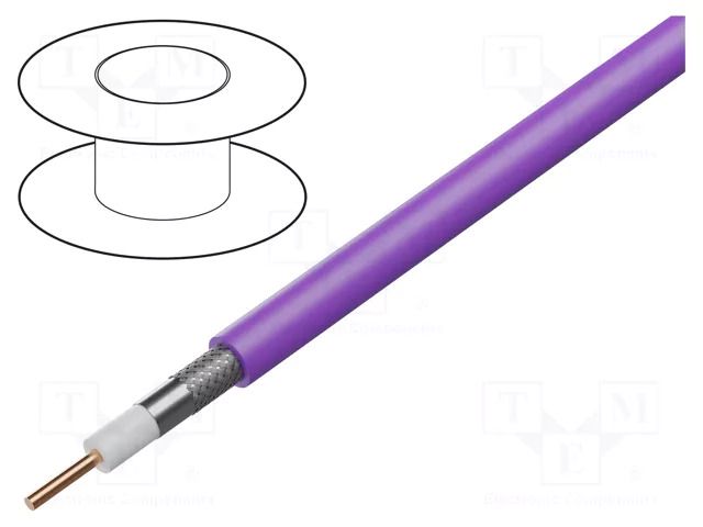 Wire: coaxial; RG59 mini; 1x23AWG; wire; Cu; PVC; violet; 305m BELDEN 1855A.0071000