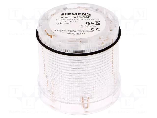 Module: light signaller; transparent; LED; 24VDC; 24VAC; IP65 SIEMENS 8WD4420-5AE