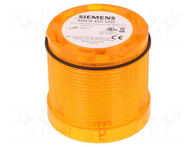 Module: light signaller; yellow; LED; 230VAC; IP65; Ø70x65.5mm SIEMENS 8WD4450-5AD