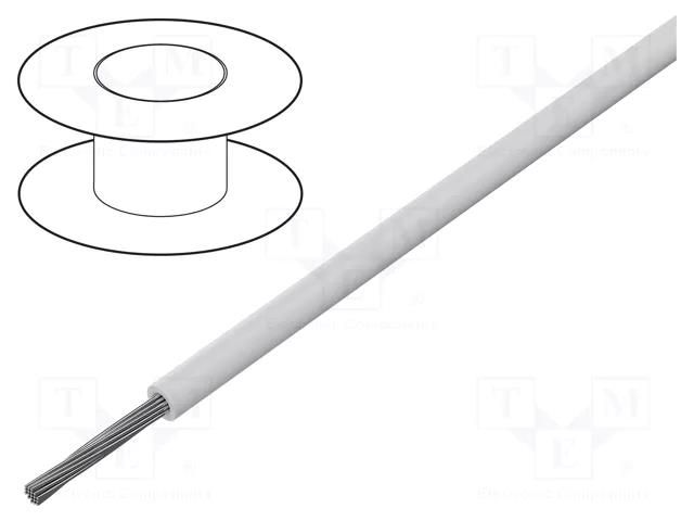 Wire; TLYc; stranded; Cu; 0.22mm2; PVC; white; 150V; 500m; Class: 5 TECHNOKABEL TLY-0.22C-WH