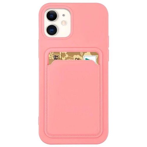 Card Case Silicone Wallet Case with Card Slot Documents for Samsung Galaxy A12 pink, Hurtel 5907769334016 5907769334016