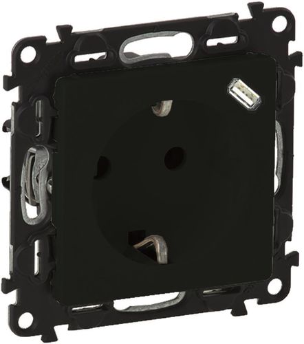 2P + E USB type C mixed socket outlet Valena Life Legrand 756335 (black) LEGRAND756335