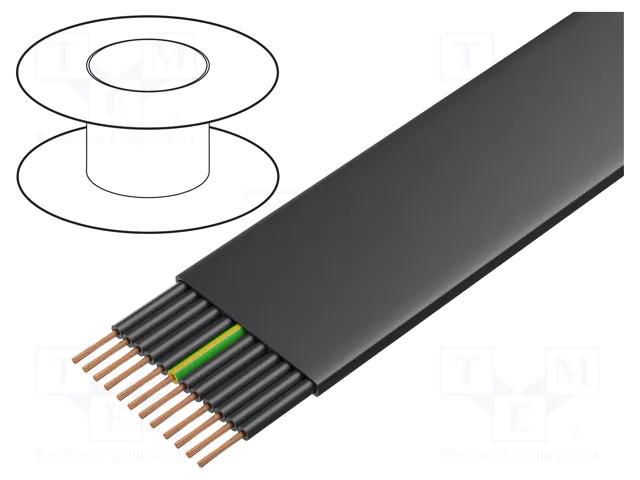 Wire; H05VVH6-F,PVC-Flach; 12G1mm2; unshielded; 300V,500V; Cu HELUKABEL PVC-FLACH-12G1