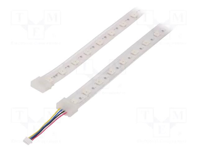 LED tape; RGB; 120°; λd: 470nm,530nm,625nm; 5VDC; No.of diodes: 60 LUMEX SMS-100010-60-T5