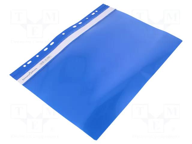 Document wallet; with holes; A4; blue; PVC BIURFOL BIURFOL-SO-PVC/BL