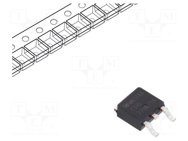 Transistor: N-MOSFET; unipolar; 150V; 18A; 56.8W; DPAK ONSEMI FDD770N15A