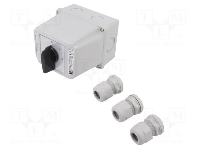 Switch: star-delta cam switch; Stabl.pos: 3; 63A; 0-Y-Δ; Poles: 3 SPAMEL LK63-4-831-OB3