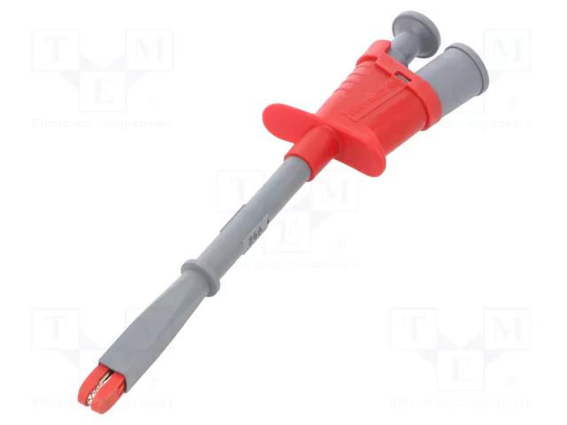 Clip-on probe; crocodile; 20A; red; Grip capac: max.15mm; 1kV; 4mm ELECTRO-PJP PJP6009-PROB-R