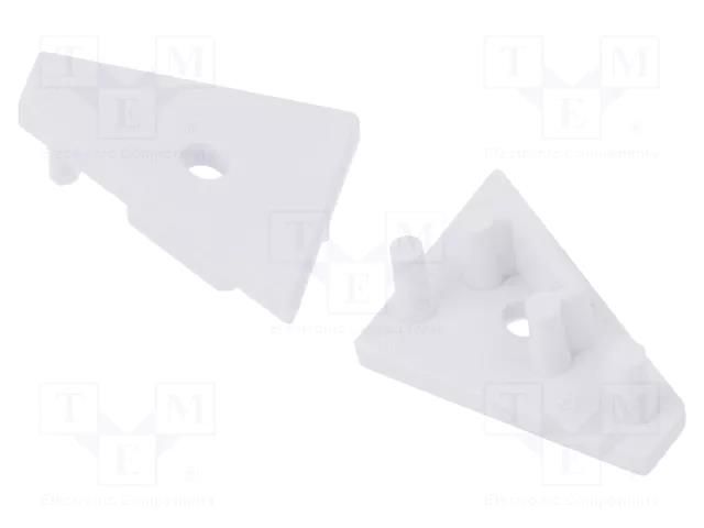 Cap for LED profiles; white; 2pcs; ABS; GEN2,with hole; CORNER10 TOPMET TOP-83980001