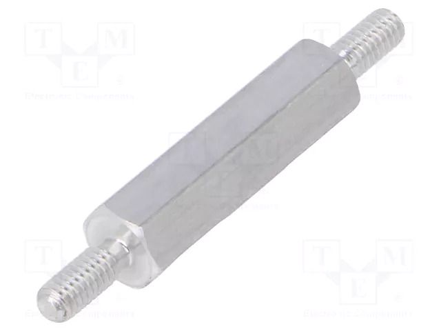 Screwed spacer sleeve; 18mm; Ext.thread: M2,5; hexagonal DREMEC TMM-M2.5X18/DR432
