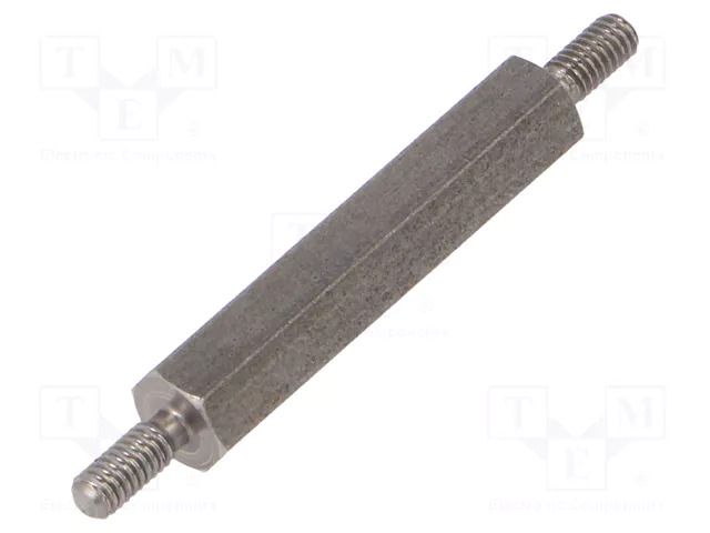Screwed spacer sleeve; 25mm; Ext.thread: M2,5; hexagonal DREMEC TMM-M2.5X25/DR442