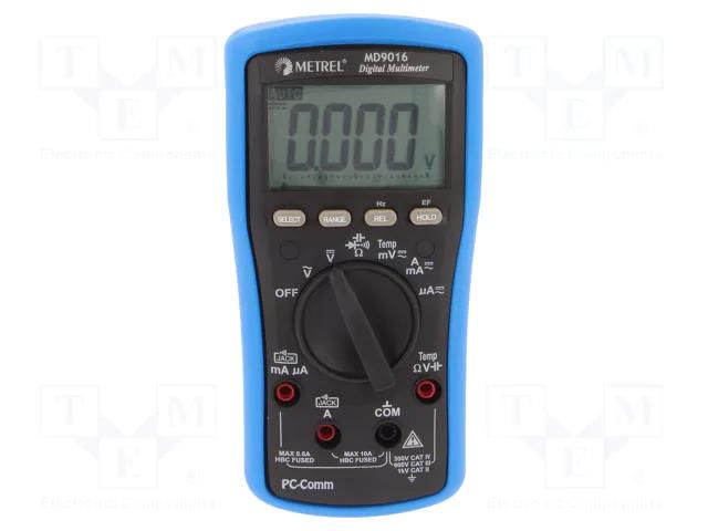 Digital multimeter; LCD; (6000); VDC: 60mV,1kV; VAC: 60mV,1kV METREL METR-MD9016