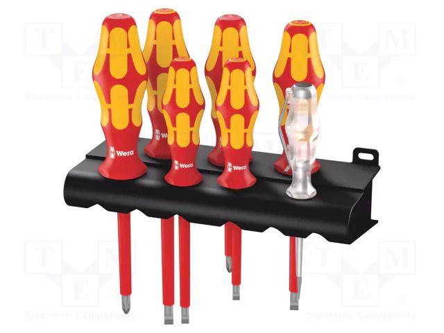 Insulated; Phillips,slot; 1kVAC; 7pcs; Screwdriver: insulated-set WERA WERA.160I/7