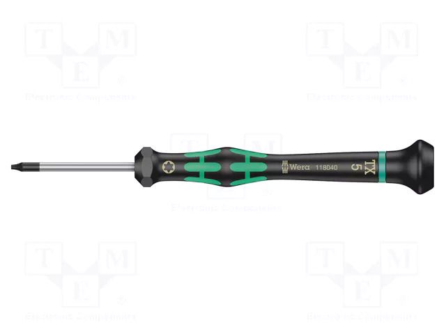 Screwdriver: precision; Torx®; TX05; Blade length: 40mm WERA WERA.2067/TX5