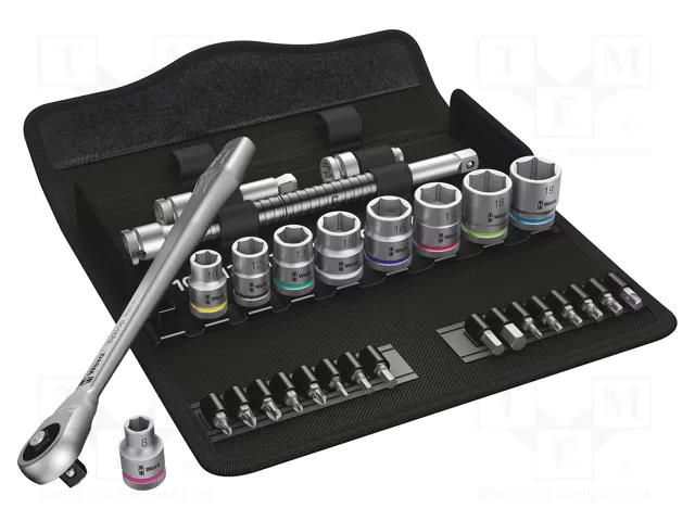 Wrench-set; socket spanner; Mounting: 3/8"; Zyklop; 29pcs. WERA WERA.05004047001