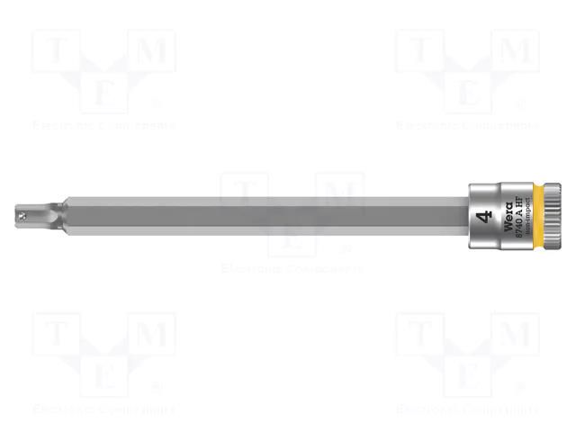 Socket; Hex Plus key,socket spanner; HEX 4mm; 1/4"; Zyklop WERA WERA.05003334001