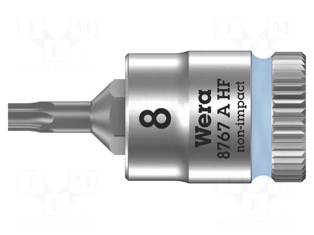 Socket; socket spanner,Torx®; Size: TX08; 1/4"; 28mm; Zyklop WERA WERA.05003360001