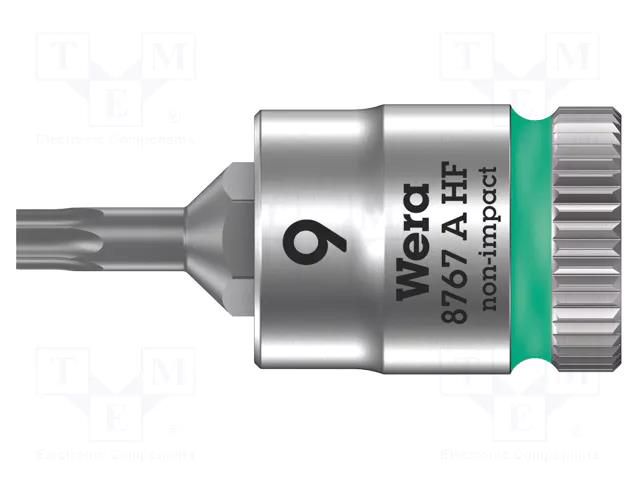 Socket; socket spanner,Torx®; Size: TX09; 1/4"; 28mm; Zyklop WERA WERA.05003361001
