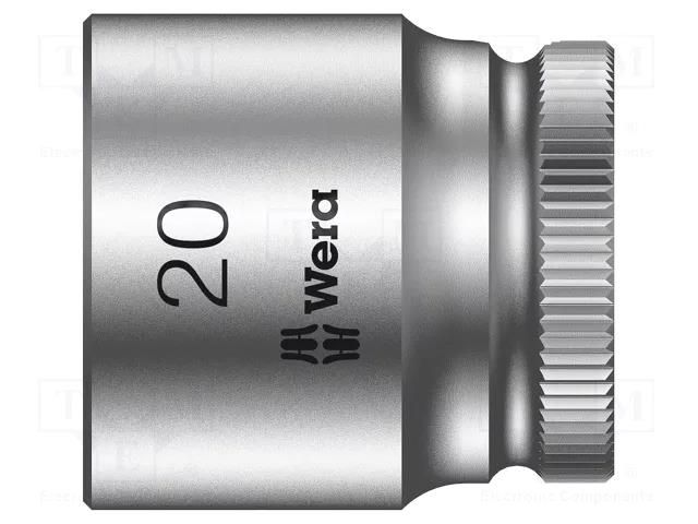 Socket; 6-angles,socket spanner; HEX 20mm; 3/8"; Zyklop WERA WERA.05003565001