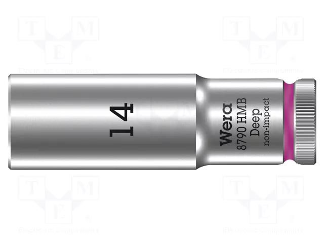Socket; 6-angles,socket spanner; HEX 14mm; 3/8"; 8790 HMB Deep WERA WERA.05004536001