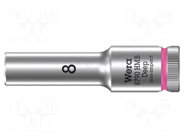 Socket; 6-angles,socket spanner; HEX 8mm; 3/8"; 8790 HMB Deep WERA WERA.05004530001