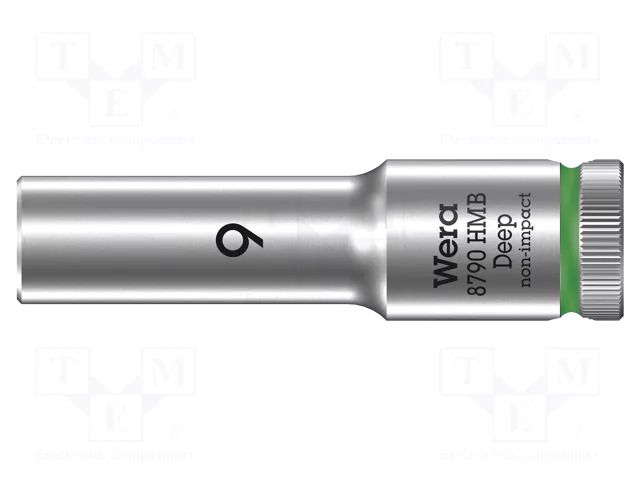 Socket; 6-angles,socket spanner; HEX 9mm; 3/8"; 8790 HMB Deep WERA WERA.05004531001