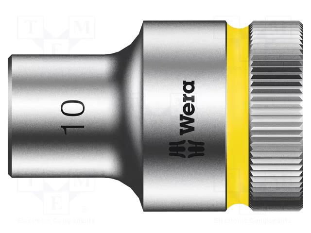 Socket; 6-angles,socket spanner; HEX 10mm; 1/2"; Zyklop WERA WERA.05003601001