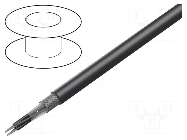 Wire; HELUTHERM® 145 MULTI; 4x2.5mm2; stranded; Cu; PO; black HELUKABEL THERM145-C-4X2.5
