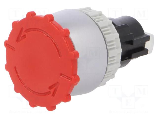 Switch: emergency stop; 22mm; Stabl.pos: 2; red; IP65; mushroom SPAMEL ST22-B