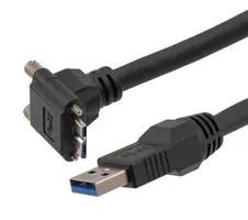USB CABLE, 3.0 A PLUG-R/A MICRO B PLUG CAU3HFA-90UMBV-2M