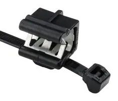 OUTSIDE SERRATED CABLE TIE & EDGE CLIP, 8.0" LONG, EC24, 3-6 MM PANEL, 50LB, PA66HS, BLACK, 500/PKG 75Y4296 156-00878