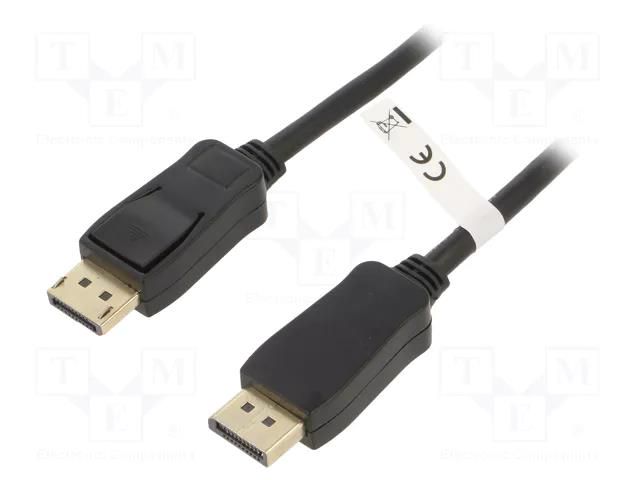 Cable; DisplayPort plug,both sides; PVC; 3m; black; Core: Cu; ABS Goobay GOOBAY-49960