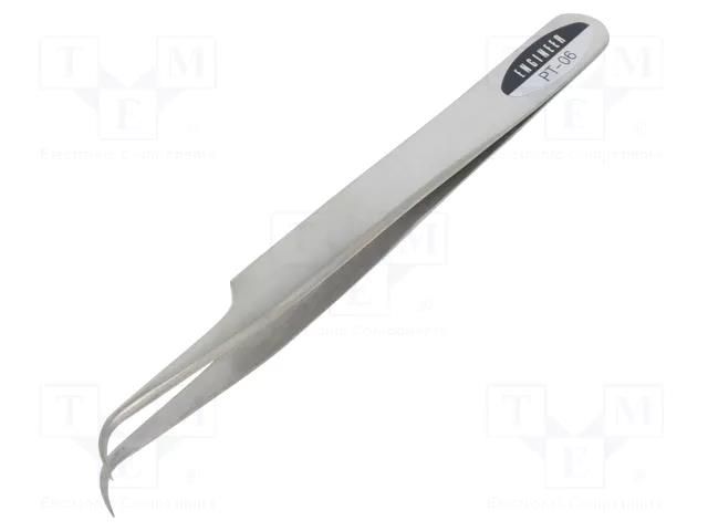 Tweezers; 120mm; universal; Blades: curved; Blade tip shape: sharp ENGINEER FUT.PT-06