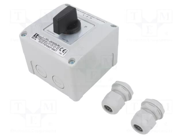 Switch: cam switch; Stabl.pos: 3; 16A; L-0-P; flush mounting; Pos: 3 SPAMEL SK16-3-8368-OB11