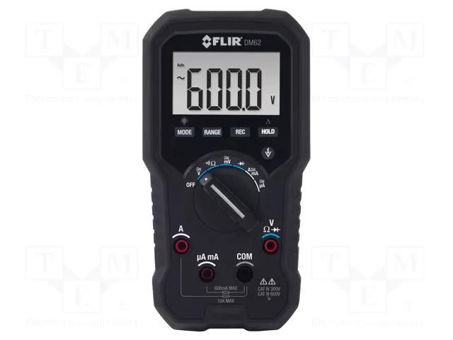 Digital multimeter; LCD; (6000); VDC: 600mV,600V; VAC: 600mV,600V FLIR SYSTEMS AB DM62